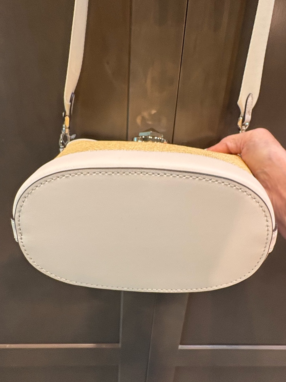 Kate Spade Audrey Mini Bucket Straw Crossbody Bag - Picture 7 of 16